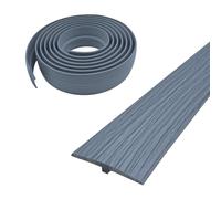 Profilo di transizione autoadesiva, larghezza 50 mm, striscia di transizione autoadesiva, in PVC, flessibile, a T, per laminato/MDF e pavimenti in legno (venature del legno grigio, 3 m)