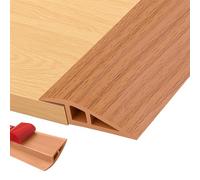 Profilo di transizione autoadesivo, 2 m x 5 cm, in PVC, per soglia della porta, compensazione dell'altezza da 5 mm a 10 mm, listello di transizione per pavimento, moquette, soglia (rovere giallo)