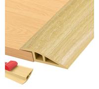 Profilo di transizione autoadesivo, 2 m x 5 cm, in PVC, per soglia della porta, compensazione dell'altezza da 5 mm a 10 mm, listello di transizione per pavimento, moquette, soglia (venature originali