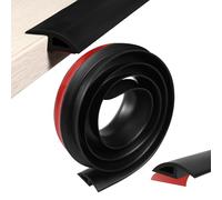 Profilo di transizione autoadesivo, in PVC, autoadesivo, 1 m x 3,5 cm, guida di transizione nera, impermeabile, profilo di transizione per bordi di porte, tappeti, scale