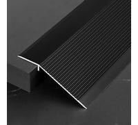 Profilo di transizione in alluminio nero, 8-40 mm, compensazione dell'altezza: 0,9 m x 100 mm, barra di transizione a terra per apertura di porte, piastrelle, laminato, rampa e profilo di soglia