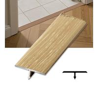 Profilo di transizione in metallo per rivestimenti per pavimenti, profilo di transizione piatto a T, profilo di finitura per il collegamento di giunti del pavimento (rovere chiaro, 15 mm/3/5")