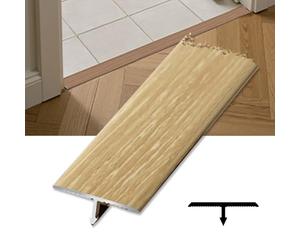 Profilo di transizione in metallo per rivestimenti per pavimenti, profilo di transizione piatto a T, striscia di finitura per il collegamento dei giunti del pavimento (rovere chiaro, 20 mm/4/5")