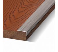 Profilo di Transizione Pavimento Alluminio a L, Soglia di Dislivello Autoadesivo e Resistente Ideale per Pavimenti in Laminato, Parquet e Piastrelle Senza usare Viti(Grey Stripe,15mmx15mmx0.9m)