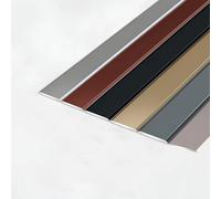Profilo Di Transizione Pavimento, Autoadesivo, Profilo Coprisoglia Piatto Per Pavimento, Strisce Di Rivestimento Per Pavimenti, Alluminio Anodizzato(Matte black,2cm)
