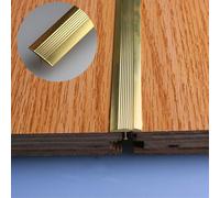 Profilo di Transizione Strisce di Transizione Piatte in Ottone Antiscivolo, Barra di Copertura della Cucitura della Soglia con Stampaggio a T, Striscia Cinch per Pavimenti per Case / Hotel / Uffici (