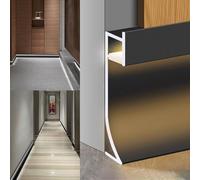 Profilo Diffusore LED in Alluminio, Copertura Lineare per Baseboard, Profilo Canale Diffusore per Home Theater/Soggiorno/Ingresso