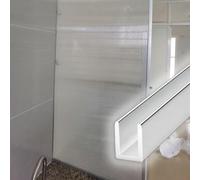 Profilo Fisso in Vetro Profilo a U in Alluminio per Vetro a Canale Profondo | Profilo di Fissaggio Inferiore per Porta Doccia Senza Telaio, Profilo di Bloccaggio a Incasso per Il Bordo del Pannello Fisso