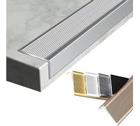 Profilo for gradini for scale Larghezza 100 mm, for angoli for in alluminio impermeabile e antiscivolo, Protezione for bordi a forma di L(Silver,W 3xH2cm)