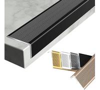 Profilo for gradini for scale Larghezza 100 mm, for angoli for in alluminio impermeabile e antiscivolo, Protezione for bordi a forma di L(Black,W 3xH2cm)