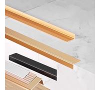 Profilo for gradini in alluminio anodizzato, lunghezza 0,9 metri, profilo di transizione for pavimenti, compatibile con scale multimateriale, che valorizza i bordi e previene i graffi.(Gold,50*20mm)