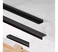 Profilo for gradini in alluminio anodizzato, lunghezza 0,9 metri, profilo di transizione for pavimenti, compatibile con scale multimateriale, che valorizza i bordi e previene i graffi.(Black,50*20mm)