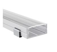 Profilo in alluminio anodizzato per strisce LED da 16 mm (ad esempio per Philips Hue LED) con copertura trasparente da 200 cm - Saar
