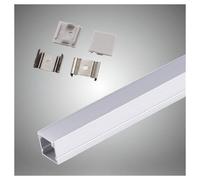 PROFILO IN ALLUMINIO BARRA DA 2MT CON COPERTURA OPACA PER STRIP LED STRISCE AL15