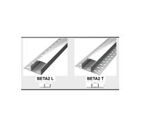 Profilo in Alluminio BETA2 da 2 mt da incasso Cartongesso Piastrella per Strisci