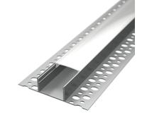 Profilo in Alluminio BETA2 da 2 mt da incasso Cartongesso Piastrella per Striscia LED Cover Opaca (BETA2T)