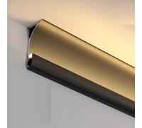 Profilo In Alluminio Con Canale LED Per La Casa,Angolo Parete Soffitto Illuminazione Indiretta,Battiscopa Interno Rifinitura Illuminazione A LED Per Soggiorno Hotel(Nero,5 m/16.4 ft)