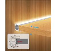 Profilo in alluminio da 2mt per striscia led retroilluminazione per mensole spes