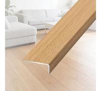 Profilo in alluminio L per pavimenti e pareti, striscia Trat per porta e modanatura per scale, protezione per piastrelle (rovere chiaro, 900 x 15 x 8 mm)