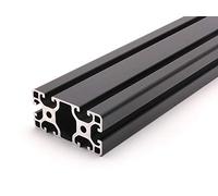 Profilo in alluminio nero, 40 x 80 L, tipo I, scanalatura 8 (leggera), profilo in alluminio 40 x 80 mm, profilo in alluminio 40 x 80, montaggio profilo 310 mm