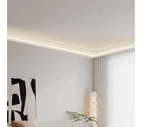 Profilo in alluminio per LED, Canale LED in alluminio for illuminazione indiretta soffitto parete piastrella bordo bianco lunghezze multiple(850 Cm(27.8 Ft),S)
