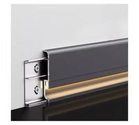 Profilo in alluminio per LED, Profilo for canale in alluminio for illuminazione a LED e modanatura del battiscopa in multicolore, confezione da 10(Grey)