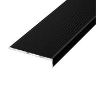 Profilo in alluminio per scale e portici, 90 cm, nero, 10 x 2 cm, facile da installare per il miglioramento della casa