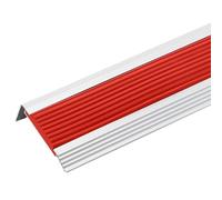 Profilo in Gomma per Gradini Antiscivolo, Profilo Angolare di Alluminio a Forma di L, Adatto per Casa, Ufficio, Scuola, Hotel, Centro Commerciale(Red,6cm/2.4in)