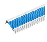 Profilo in Gomma per Gradini Antiscivolo, Profilo Angolare di Alluminio a Forma di L, Adatto per Casa, Ufficio, Scuola, Hotel, Centro Commerciale(Blue,6cm/2.4in)