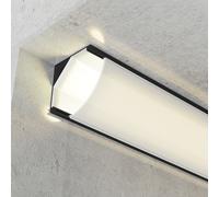 Profilo Led angolare L Nero laccato per strisce Led 12-24V a superfice 2 metri in alluminio M LEDME