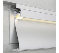 Profilo Led battiscopa Krue per strisce Led 12-24V da incasso 2 metri in alluminio M LEDME