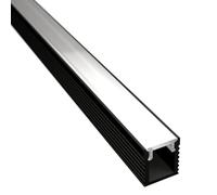 Profilo LED da 1 m, colore nero, 7,8 x 9 mm, per strisce LED fino a 5 mm di larghezza + copertura (profilo nero da 1 m, copertura opaca)