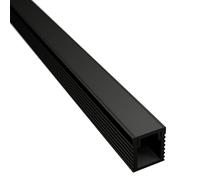 Profilo LED da 2 m, colore nero, 7,8 x 9 mm, per strisce LED fino a 5 mm di larghezza + copertura (profilo nero da 2 m, copertura)