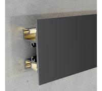 Profilo Led da parete Gote Nero laccato per 2 strisce Led 12-24V a superfice 2 metri in alluminio M LEDME