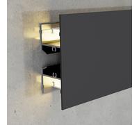Profilo Led da parete Gote XL Nero laccato per 2 strisce Led 12-24V a superfice 2 metri in alluminio M LEDME