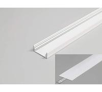 Profilo LED MEC Light largo 3,2 cm in alluminio bianco anodizzato per strisce LED da 2 m con copertura effetto opalino resistente ai raggi UV, per strisce LED fino a max. 29,8 mm. (Bianco, 2 m effetto