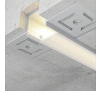 Profilo Led piatto U Crow per strisce Led 12-24V da incasso 2 metri in alluminio M LEDME