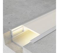 Profilo Led piatto U Hieg per strisce Led 12-24V da incasso 2 metri in alluminio M LEDME