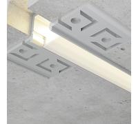 Profilo Led piatto U Jut per strisce Led 12-24V da incasso 2 metri in alluminio M LEDME