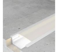 Profilo Led piatto U Long Bianco laccato per strisce Led 12-24V da incasso 2 metri in alluminio M LEDME