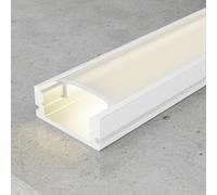 Profilo Led piatto U Sid Bianco laccato per strisce Led 12-24V a superfice 2 metri in alluminio M LEDME