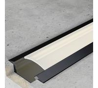 Profilo Led piatto U Sub Nero laccato per strisce Led 12-24V da incasso 2 metri in alluminio M LEDME