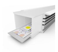 Profilo Led piatto U Subacqua IP65 per strisce Led 12-24V da incasso 2 metri in alluminio M LEDME