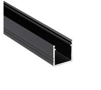 Profilo LED ST10 in alluminio nero per strisce LED con coperchio, per strisce LED fino a 10 mm (nero, 2 m opaco)