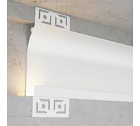 Profilo Led veletta da parete Cue Bianco laccato per strisce Led 12-24V da incasso 2 metri in alluminio M LEDME