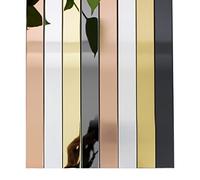 Profilo metallico autoadesivo, profilo da parete, striscia autoadesiva for bordi e finitura a specchio metallizzata in acciaio inossidabile dorato, design staccabile e attaccabile(Mirrorblack,12mx3cm)
