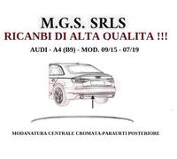 PROFILO MODANATURA CENTRALE CROMATA-PARAURTI POSTERIORE AUDI-A4 (B9) 09/15-07/19