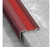 Profilo Para Gradino Angolare in Alluminio Forma a L per Scale, Striscia Angolare - Antiscivolo Angolo delle Scales per Laminato e Parquet(Red,5x90cm)