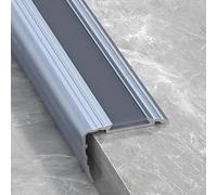 Profilo Para Gradino Angolare in Alluminio Forma a L per Scale, Striscia Angolare - Antiscivolo Angolo delle Scales per Laminato e Parquet(Gray,4.3x90cm)