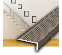 Profilo Paragradino Alluminio Antiscivolo Paraspigolo Metallo Autoadesivo | Profilo Per Bordi Scale, Forma Di L Profilo Angolare Per Gradino(Champagne,L 90 x W 3CM(36" x 1 1/5"))
